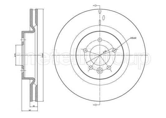 Metelli MET-DBR23-1067C Metelli Brake Rotor Land Rover