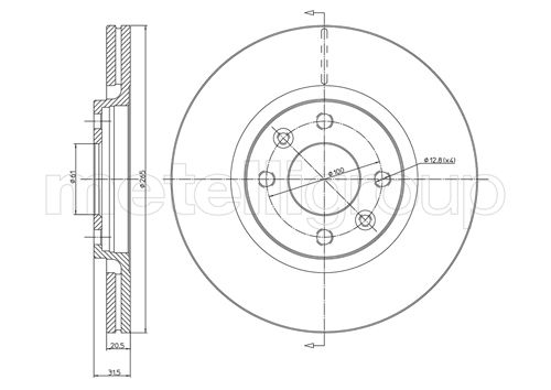 Metelli MET-DBR23-0152 Metelli Brake Rotor Renault