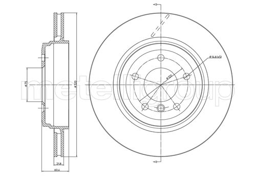 Metelli MET-DBR23-0519C Metelli Brake Rotor BMW