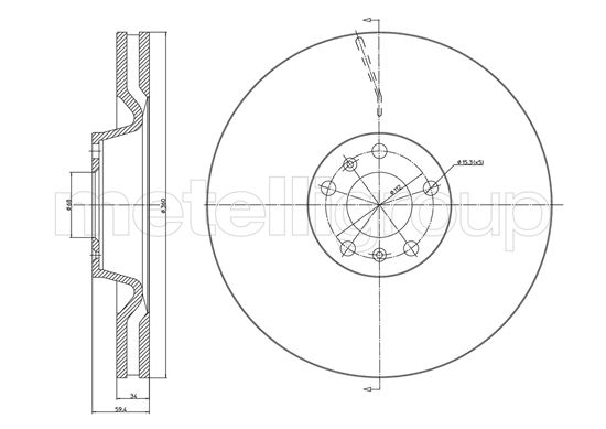 Metelli MET-DBR23-1102C Metelli Brake Rotor Audi / VW