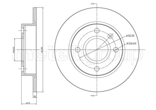 Metelli MET-DBR23-0168 Metelli Brake Rotor Ford Europe