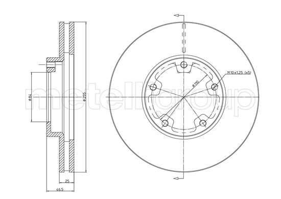 Metelli MET-DBR23-1201 Metelli Brake Rotor for Toyota Lcv