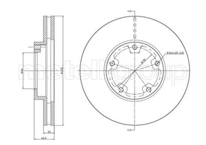 Metelli MET-DBR23-1201 Metelli Brake Rotor for Toyota Lcv