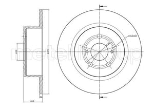Metelli MET-DBR23-0856C Metelli Brake Rotor for Toyota