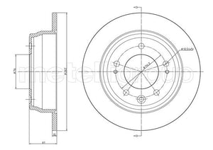 Metelli MET-DBR23-0928C Metelli Brake Rotor Hyundai / Kia
