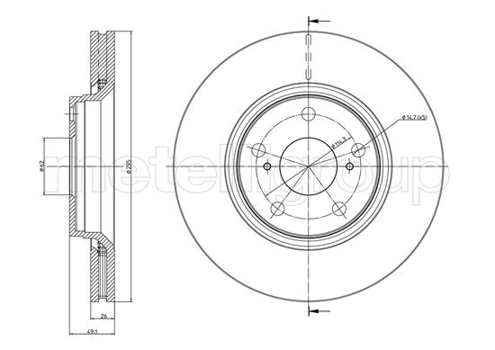 Metelli MET-DBR23-0978C Metelli Brake Rotor for Toyota
