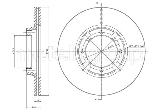 Metelli MET-DBR23-0393 Metelli Brake Rotor Hyundai