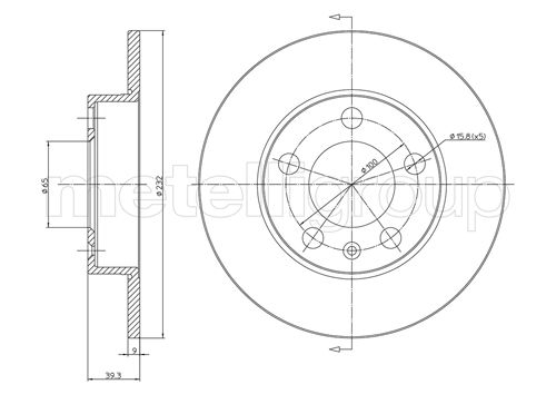 Metelli MET-DBR23-0366C Metelli Brake Rotor Audi / Seat / Skoda / VW