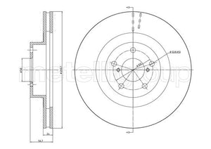 Metelli MET-DBR23-1132C Metelli Brake Rotor for Subaru
