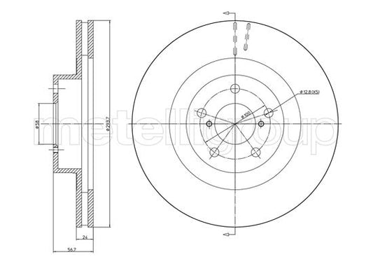 Metelli MET-DBR23-1132C Metelli Brake Rotor for Subaru