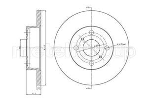 Metelli MET-DBR23-0222 Metelli Brake Rotor for Toyota