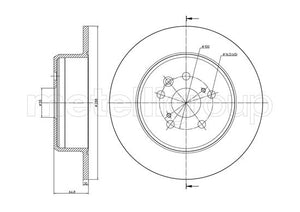 Metelli MET-DBR23-0971C Metelli Brake Rotor for Toyota