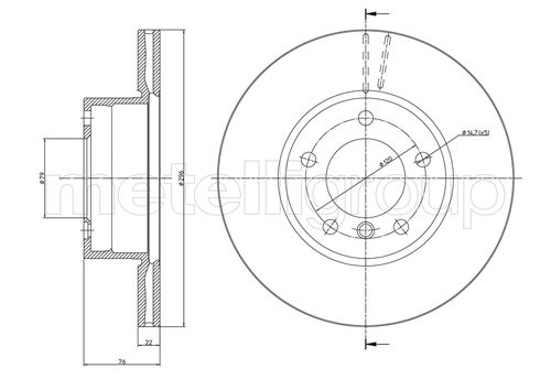 Metelli MET-DBR23-0396C Metelli Brake Rotor BMW