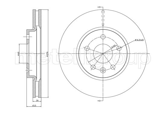 Metelli MET-DBR23-1001C Metelli Brake Rotor Chevrolet / Opel