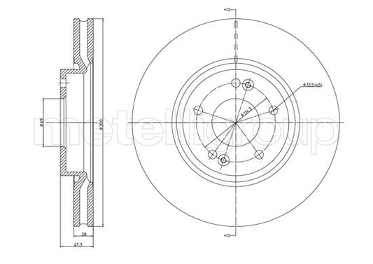 Metelli MET-DBR23-1162C Metelli Brake Rotor Hyundai / Kia