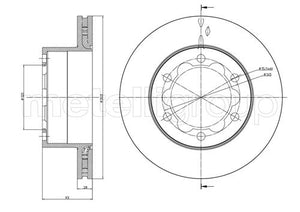 Metelli MET-DBR23-0880 Metelli Brake Rotor Mercedes Benz / VW