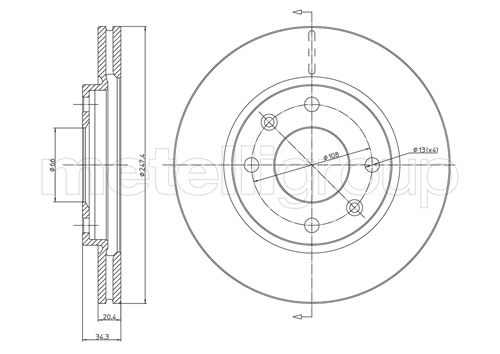 Metelli MET-DBR23-0238 Metelli Brake Rotor Citro+N / Peugeot