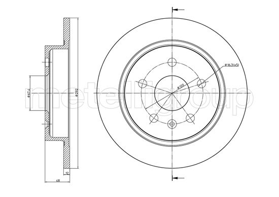 Metelli MET-DBR23-1008C Metelli Brake Rotor Chevrolet / Opel / Saab