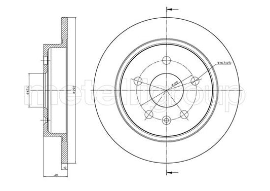 Metelli MET-DBR23-1008C Metelli Brake Rotor Chevrolet / Opel / Saab