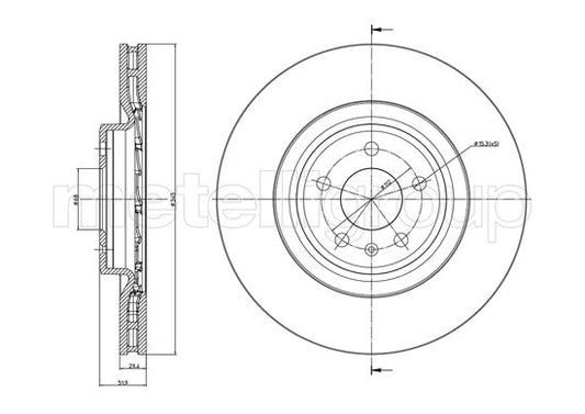Metelli MET-DBR23-1247C Metelli Brake Rotor Audi