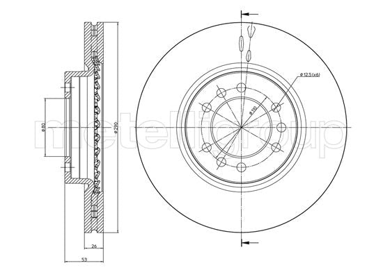 Metelli MET-DBR23-1018 Metelli Brake Rotor Iveco