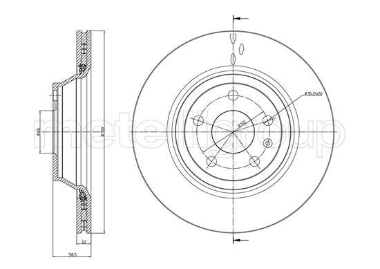 Metelli MET-DBR23-0941C Metelli Brake Rotor Audi