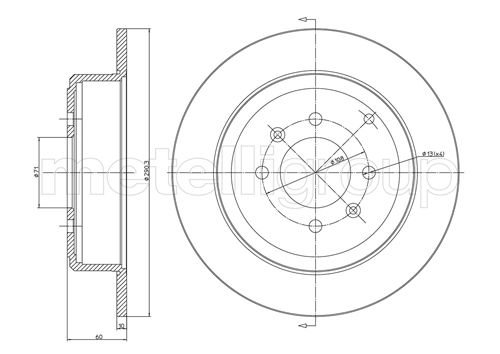 Metelli MET-DBR23-0431C Metelli Brake Rotor Peugeot