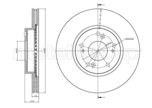 Metelli MET-DBR23-0958C Metelli Brake Rotor Honda