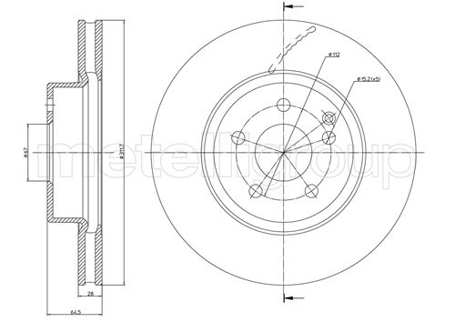 Metelli MET-DBR23-0602C Metelli Brake Rotor Mercedes Benz