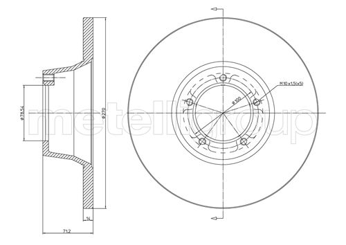 Metelli MET-DBR23-0162 Metelli Brake Rotor Ford Lcv Truck