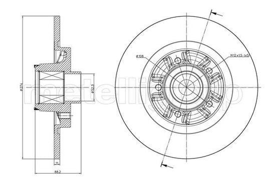 Metelli MET-DBR23-1196 Metelli Brake Rotor Mercedes Benz / Renault