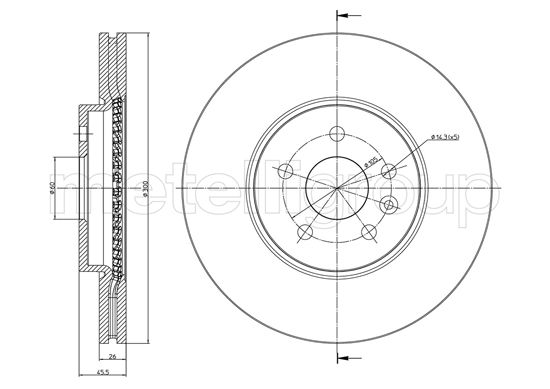 Metelli MET-DBR23-1507C Metelli Brake Rotor Opel