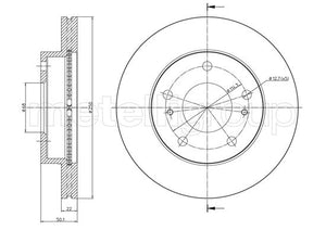 Metelli MET-DBR23-1098 Metelli Brake Rotor for Nissan / for Nissan Lcv