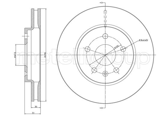 Metelli MET-DBR23-1006C Metelli Brake Rotor Chevrolet / Opel / Saab