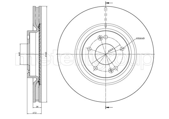 Metelli MET-DBR23-1403C Metelli Brake Rotor Hyundai