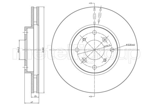 Metelli MET-DBR23-0582 Metelli Brake Rotor Honda