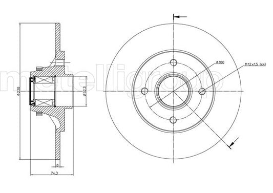 Metelli MET-DBR23-0243 Metelli Brake Rotor Renault / Lcv Truck