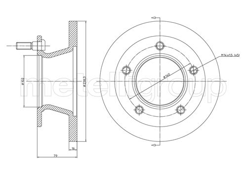 Metelli MET-DBR23-0308 Metelli Brake Rotor Mercedes Benz/ Lcv Truck