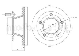Metelli MET-DBR23-0308 Metelli Brake Rotor Mercedes Benz/ Lcv Truck