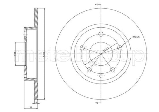 Metelli MET-DBR23-1524C Metelli Brake Rotor for Mazda