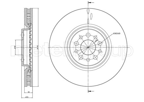 Metelli MET-DBR23-0821C Metelli Brake Rotor Citro+N / Fiat / Lancia / Peug