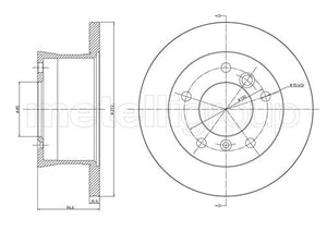 Metelli MET-DBR23-0492 Metelli Brake Rotor Mercedes Benz / VW
