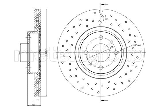 Metelli MET-DBR23-1411FC Metelli Brake Rotor Fiat