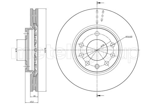 Metelli MET-DBR23-0877 Metelli Brake Rotor Opel