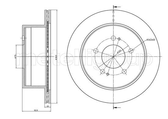 Metelli MET-DBR23-1426C Metelli Brake Rotor Hyundai Lcv