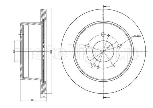 Metelli MET-DBR23-1426C Metelli Brake Rotor Hyundai Lcv