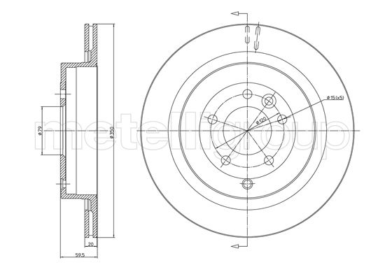 Metelli MET-DBR23-1127C Metelli Brake Rotor Land Rover