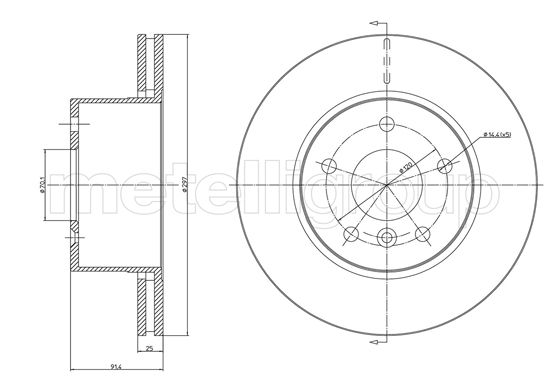 Metelli MET-DBR23-1091C Metelli Brake Rotor Land Rover