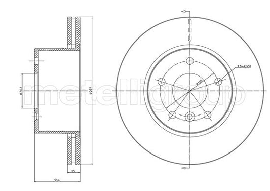 Metelli MET-DBR23-1091C Metelli Brake Rotor Land Rover