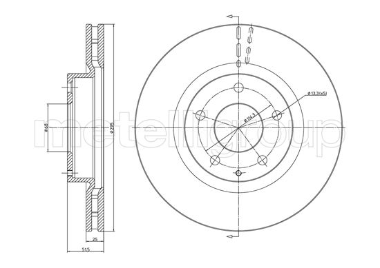 Metelli MET-DBR23-1525C Metelli Brake Rotor for Mazda